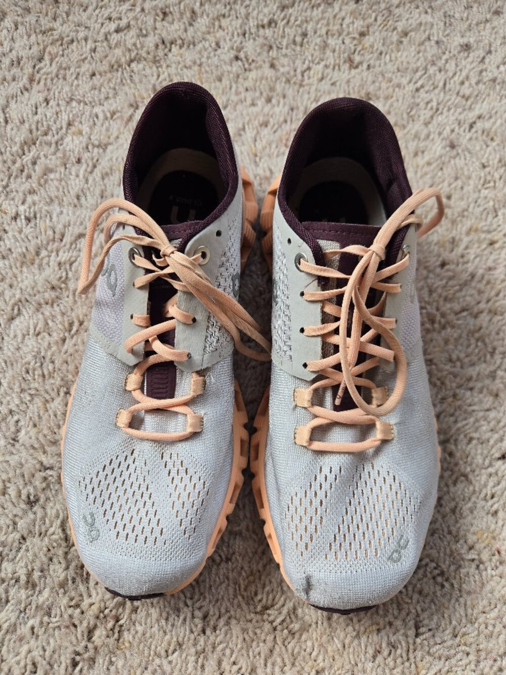 On Cloud X Women's Sneakers in Silver/Almond Women's US Size 7.5